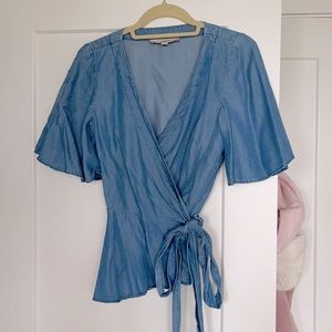 Loft Flutter Sleeve Wrap Top